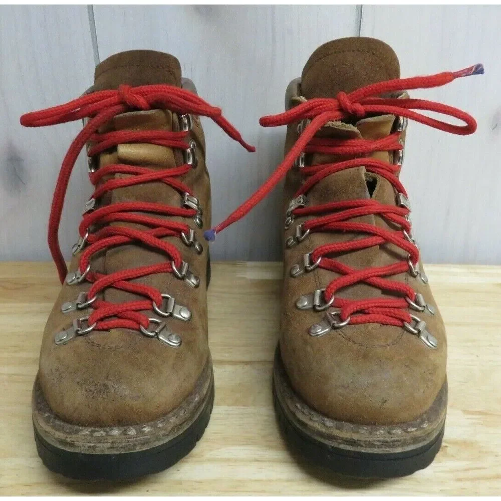Vintage RAICHLE Mens 7 Leather Tough‎ Classic MOUNTAINEERING HIKING BOOTS Italy